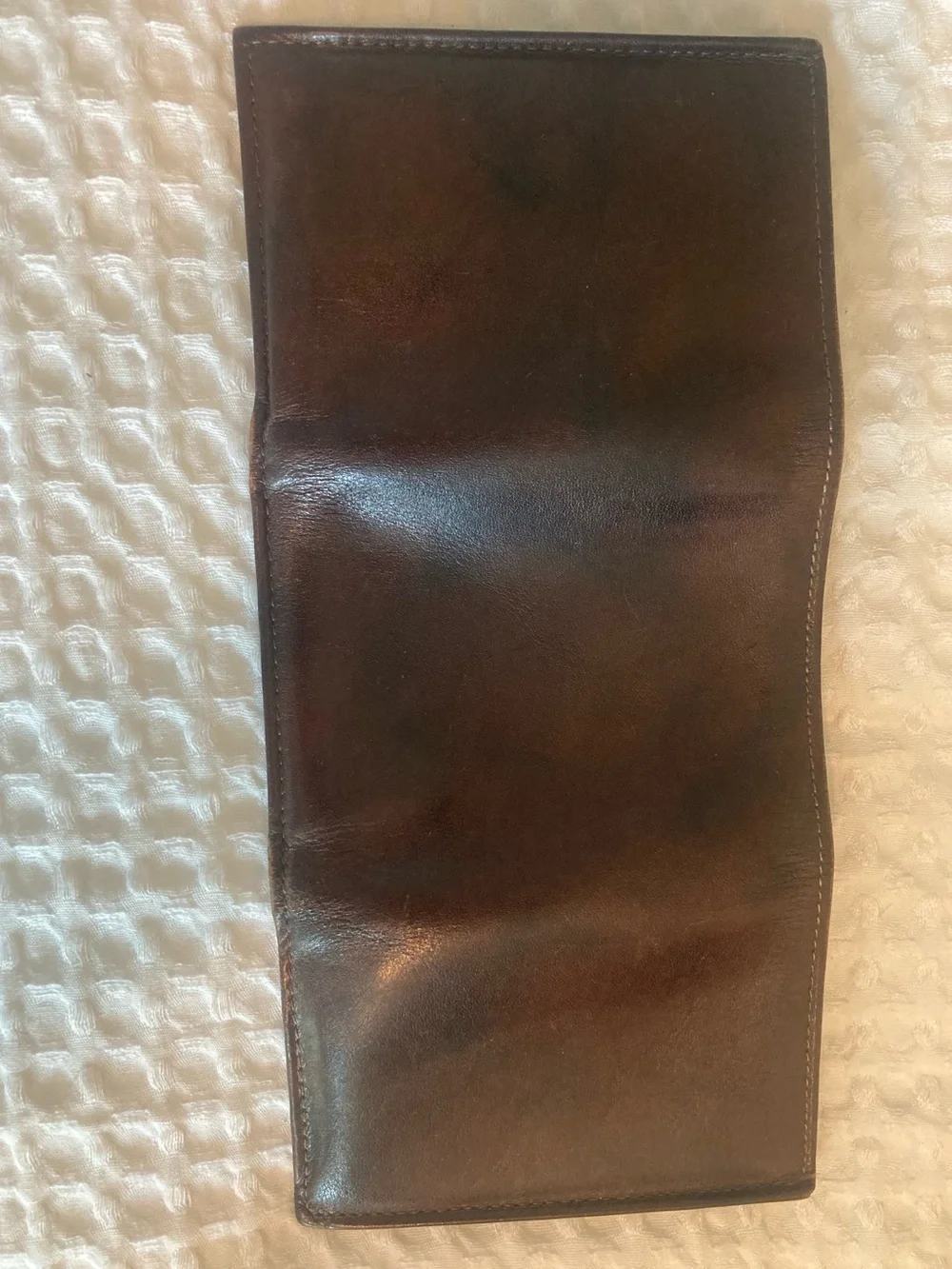 VTG ROLFS COWHIDE Brown Leather Tri Fold Wallet with ID Window